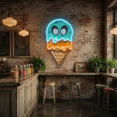 Ice Cream Zombie Isolated Artwork Led Neon Sign Light