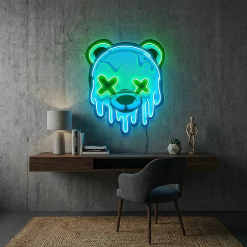 Ice Head Bear Artwork Led Neon Sign Light