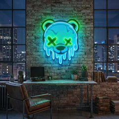 Ice Head Bear Artwork Led Neon Sign Light