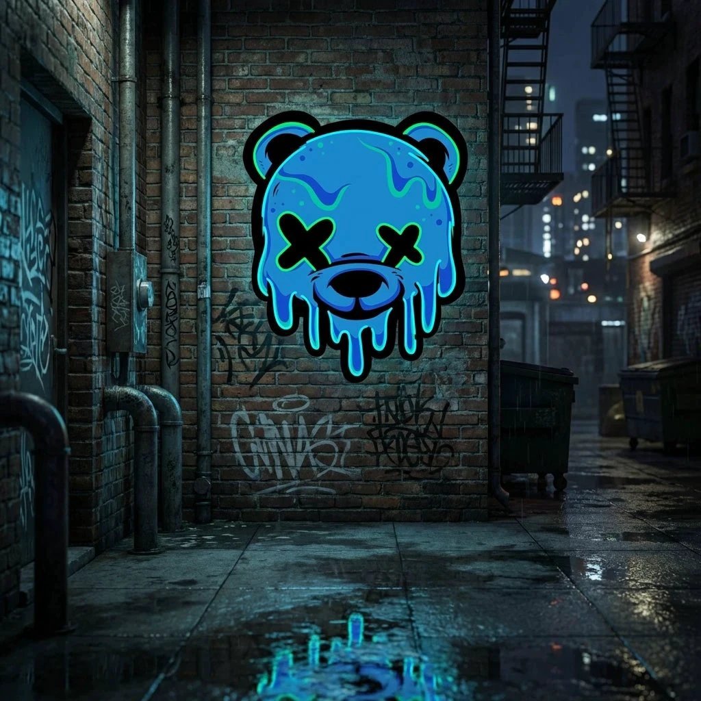 Ice Head Bear Artwork Led Neon Sign Light