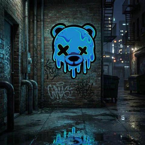 Ice Head Bear Artwork Led Neon Sign Light