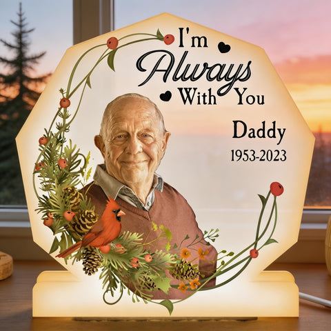 I'm Always With You Memorial Light - Personalized Photo Light Box