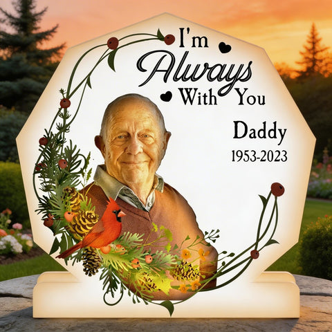 I'm Always With You Memorial Light - Personalized Photo Light Box