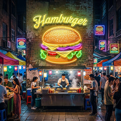 In Burgers We Trust LED Neon Sign Light Pop Art