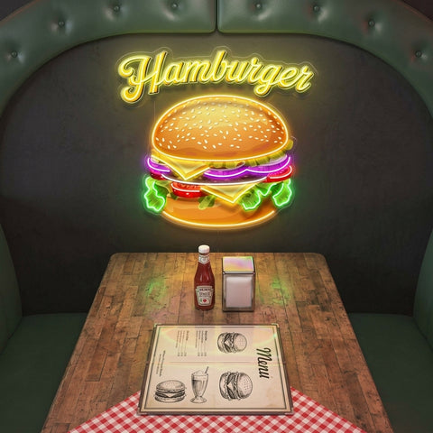 In Burgers We Trust LED Neon Sign Light Pop Art