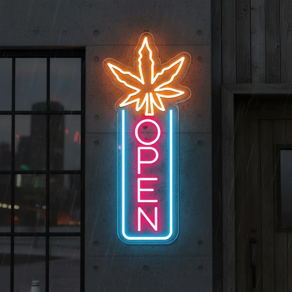 Indoor Vertical Open Sign Design Open Neon Sign