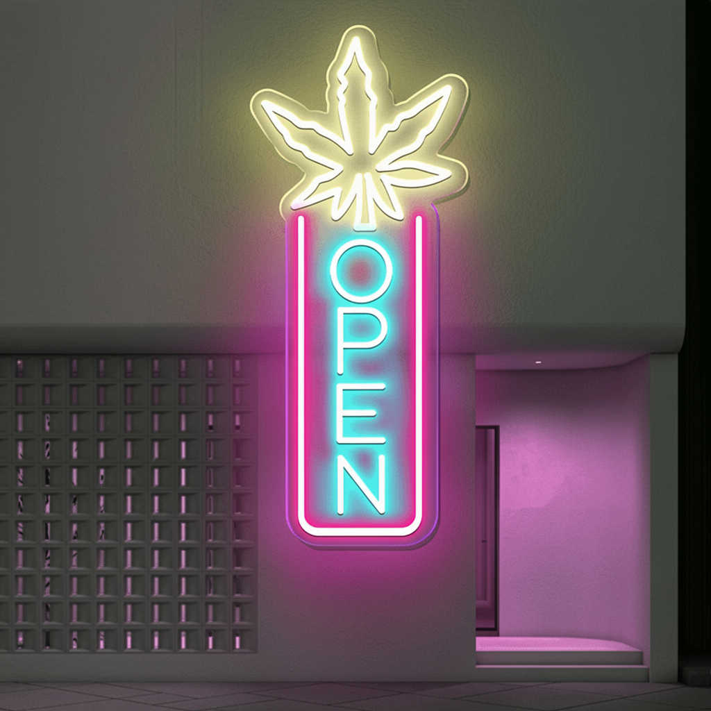 Indoor Vertical Open Sign Design Open Neon Sign