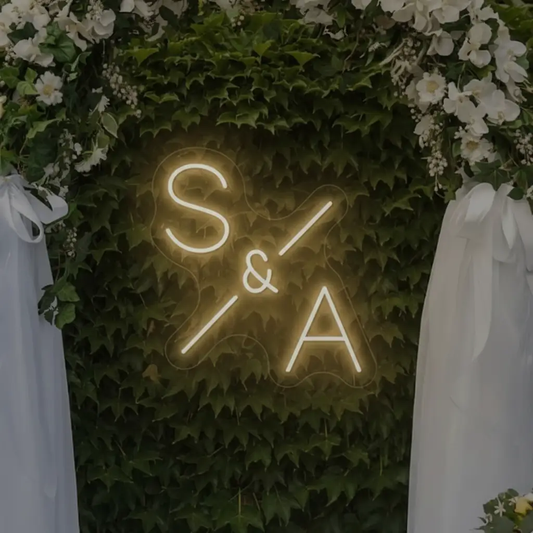 Initials Name Letter Neon Sign Custom Wedding Neon Sign