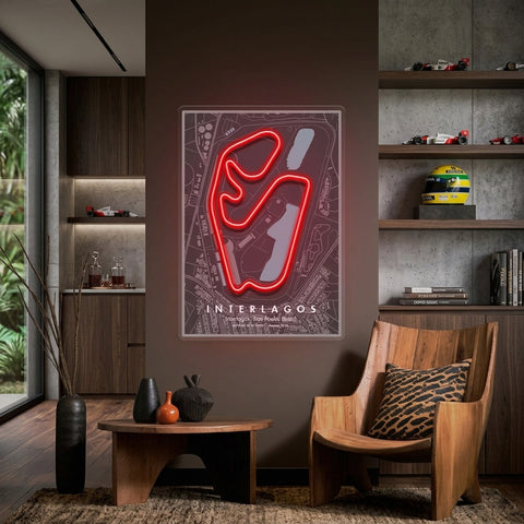 Interlagos Brazil F1 Circuit LED Neon Sign Light Pop Art