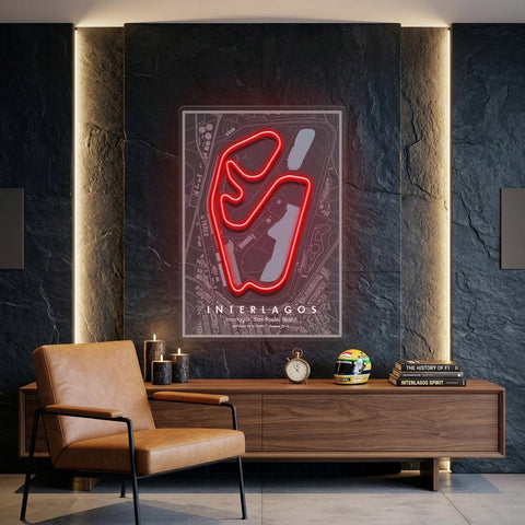 Interlagos Brazil F1 Circuit LED Neon Sign Light Pop Art