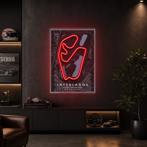 Interlagos Brazil F1 Circuit LED Neon Sign Light Pop Art