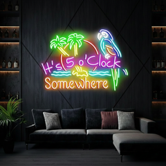 It's 5 O'clock Somewhere Neon Sign Colorful Neon Sign