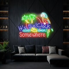 It's 5 O'clock Somewhere Neon Sign Colorful Neon Sign