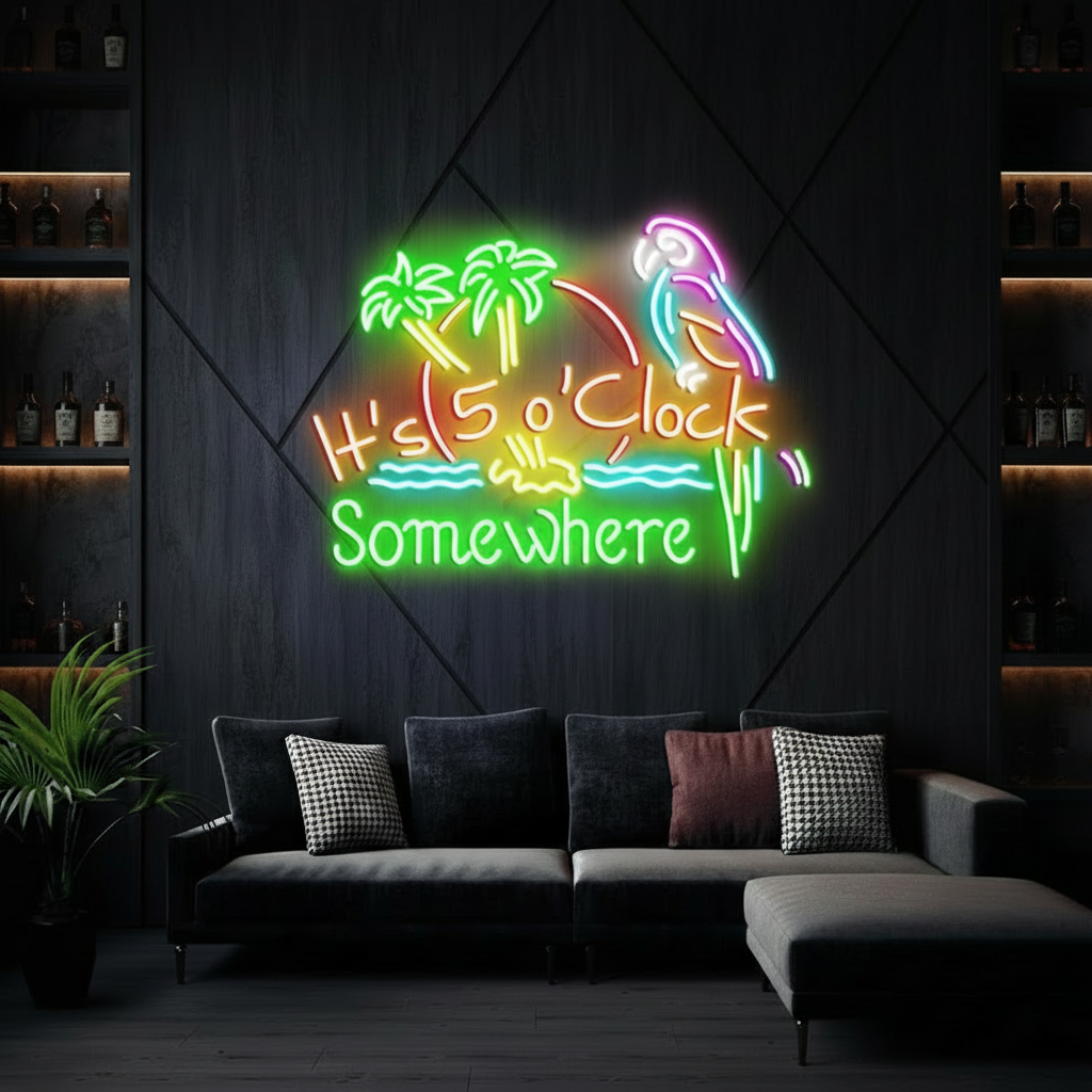 It's 5 O'clock Somewhere Neon Sign Colorful Neon Sign - VN03 - Customneonstudio