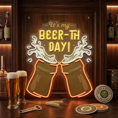 It's My Beer-th Day! Retro Style LED Neon Sign Light Pop Art