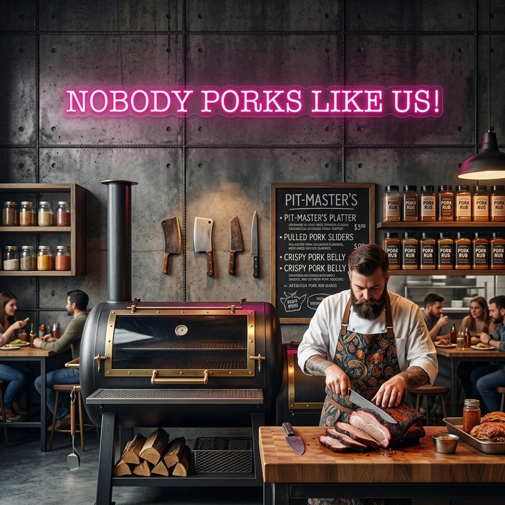 Custom Neon: NOBODY PORKS LI...