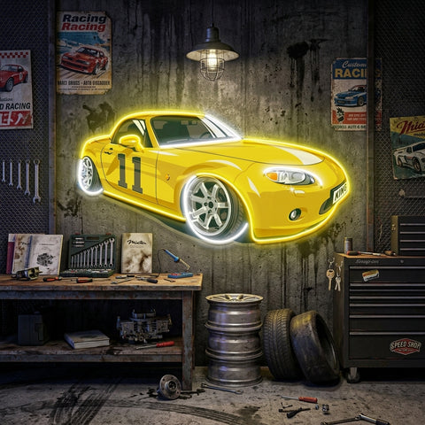 Japanese Old Drift Car LED Neon Sign Light Pop Art