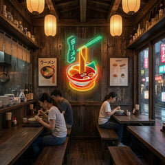 Ramen Bowl LED Neon Sign – Japanese Food Wall Decor for Restaurants & Cafes