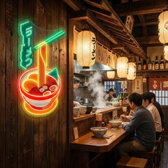Ramen Bowl LED Neon Sign – Japanese Food Wall Decor for Restaurants & Cafes