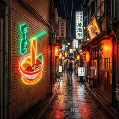 Ramen Bowl LED Neon Sign – Japanese Food Wall Decor for Restaurants & Cafes