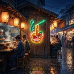 Ramen Bowl LED Neon Sign – Japanese Food Wall Decor for Restaurants & Cafes