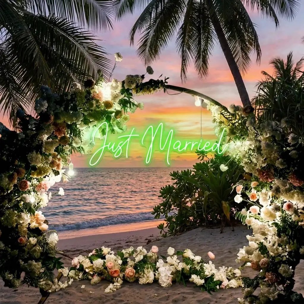 Just Married Led Neon Sign Light – Green – view 47