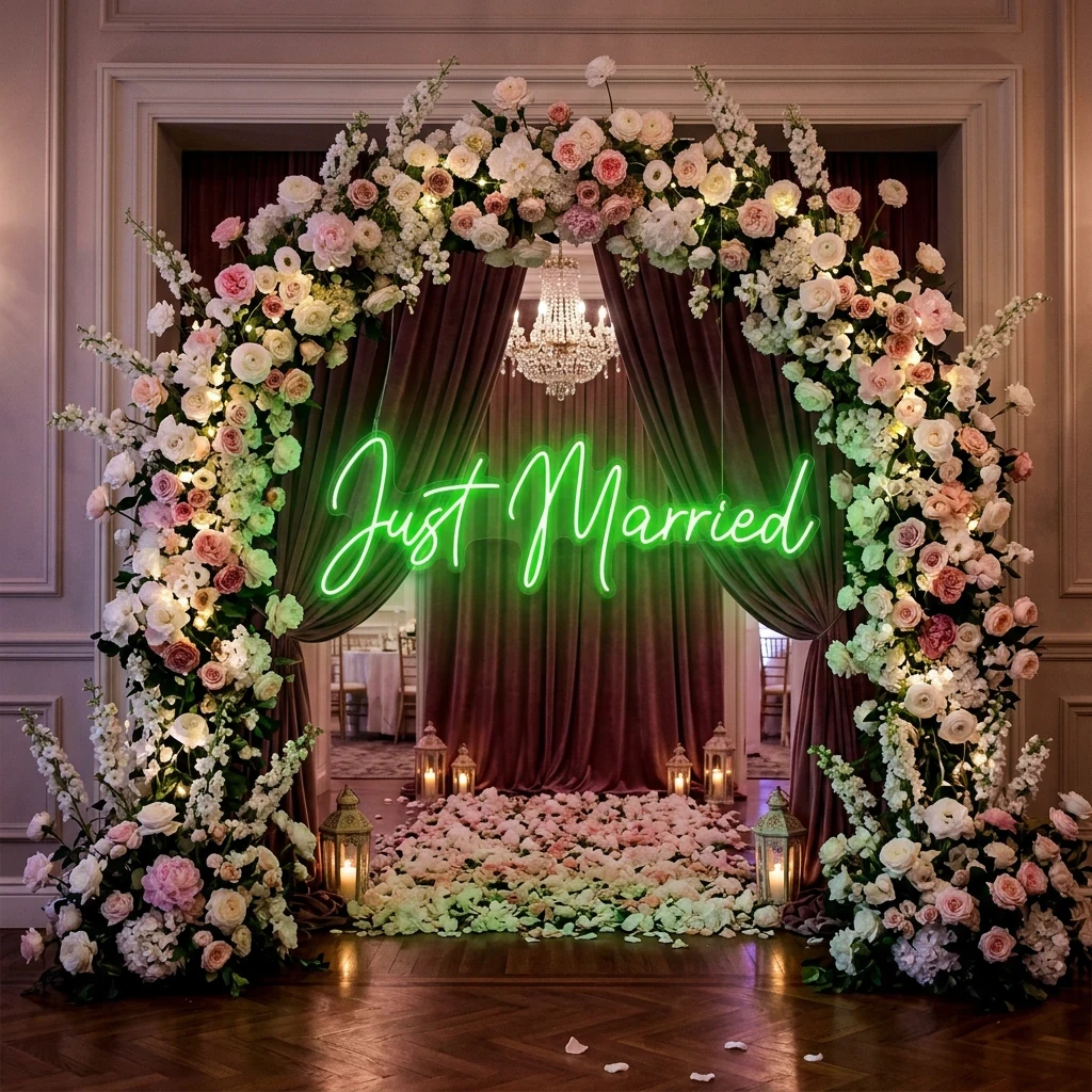 Just Married Led Neon Sign Light