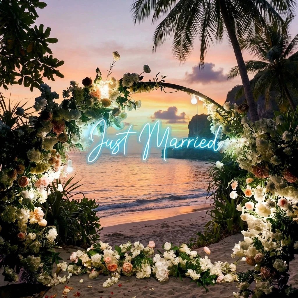 Just Married Led Neon Sign Light