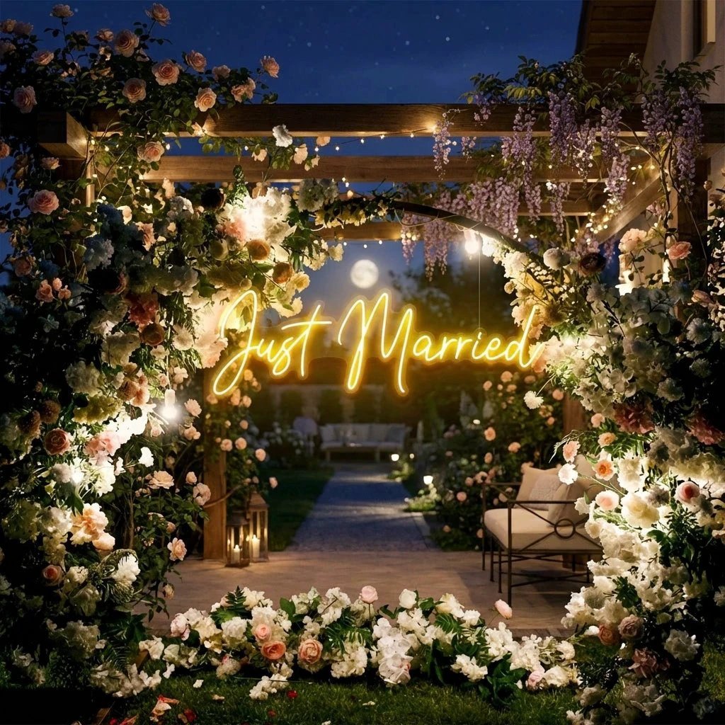 Just Married Led Neon Sign Light