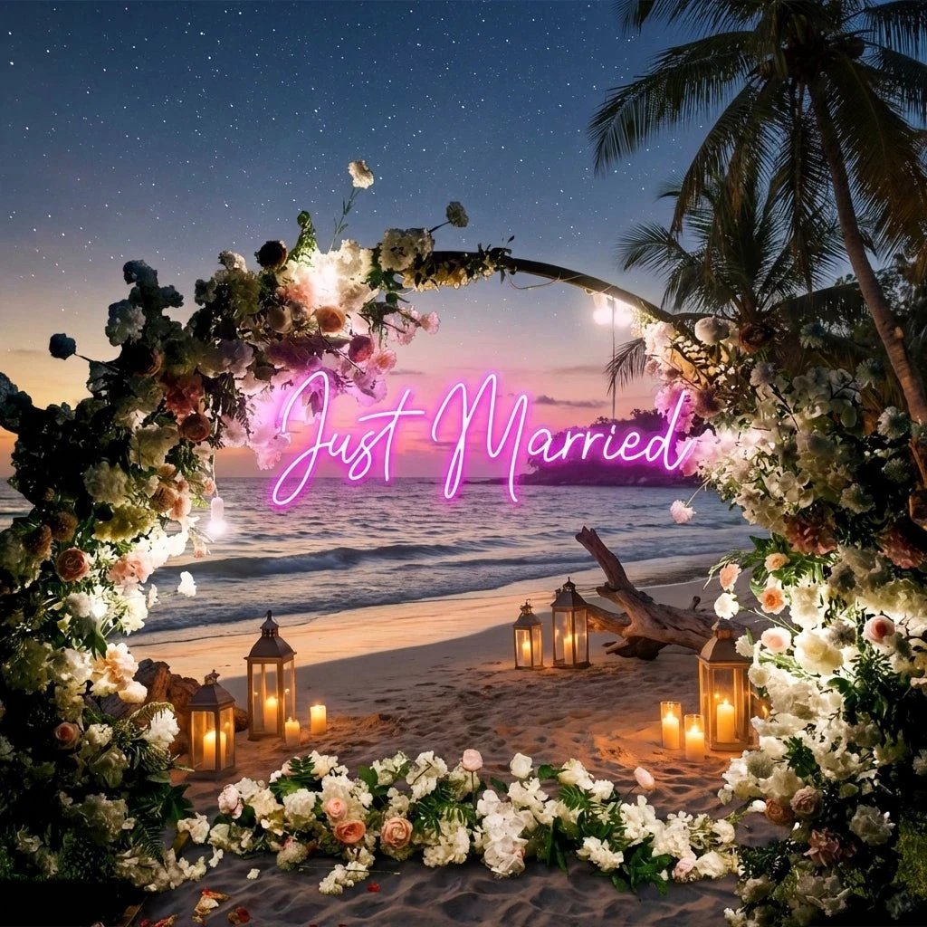 Just Married Led Neon Sign Light