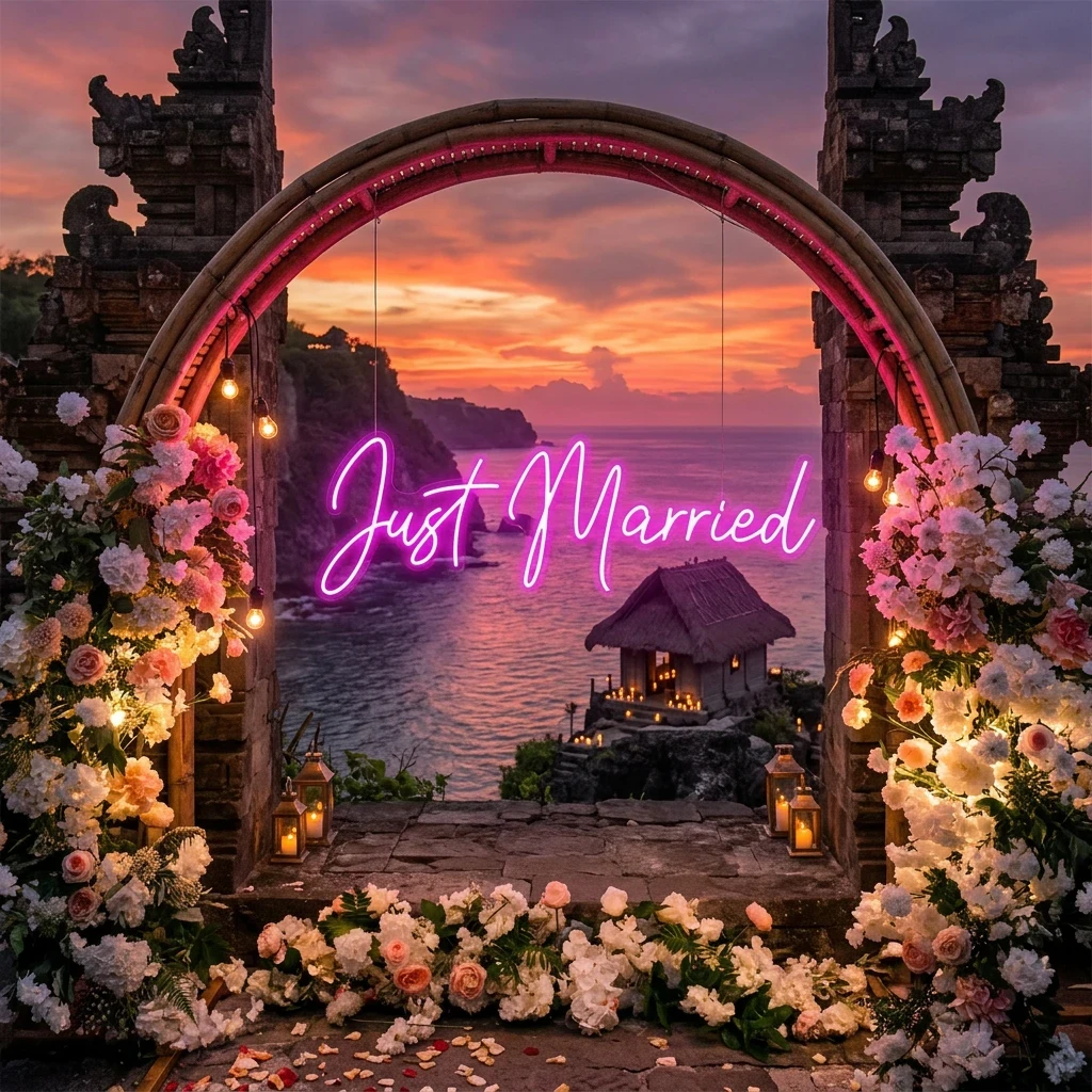 Just Married Led Neon Sign Light