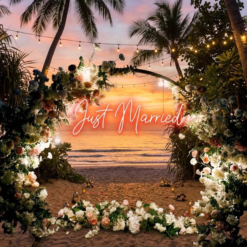 Just Married Led Neon Sign Light