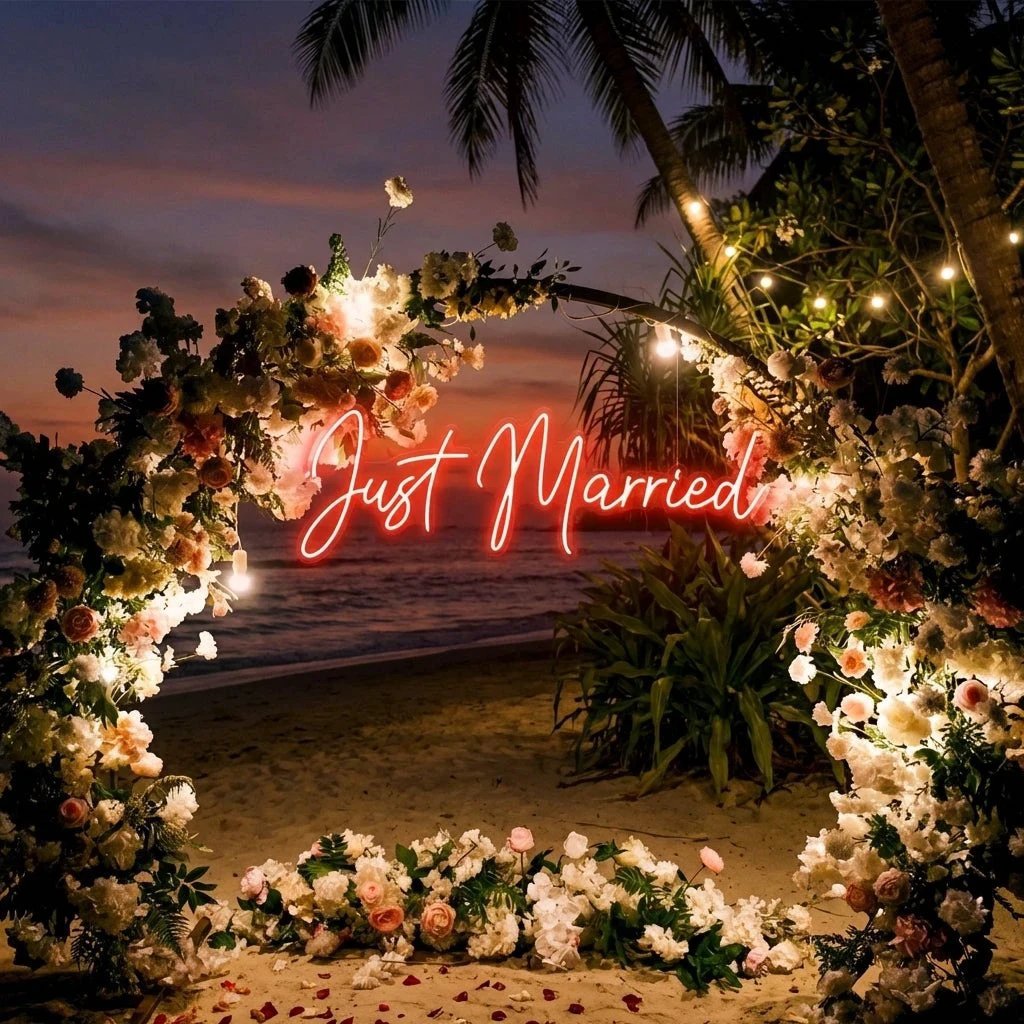 Just Married Led Neon Sign Light