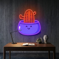Cactus Succulent Plant LED Neon Sign Light Pop Art
