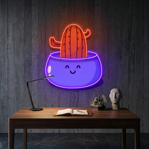 Cactus Succulent Plant LED Neon Sign Light Pop Art