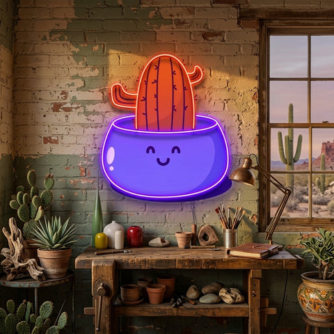 Cactus Succulent Plant LED Neon Sign Light Pop Art