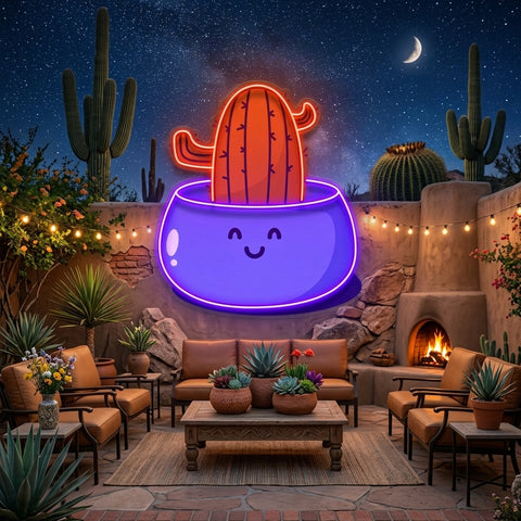 Cactus Succulent Plant LED Neon Sign Light Pop Art