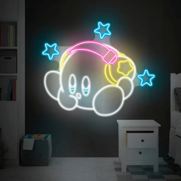 Kirby Neon Sign Anime Neon Sign Gaming Room Decor Sign - VN03 - Customneonstudio