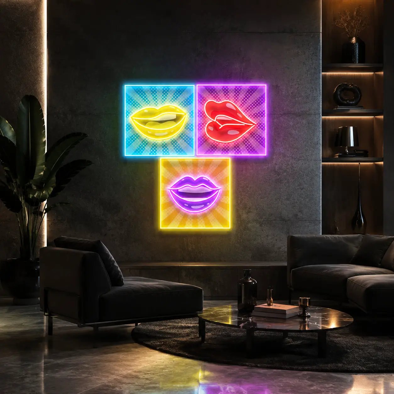 Lip Frame Led Neon Acrylic Artwork
