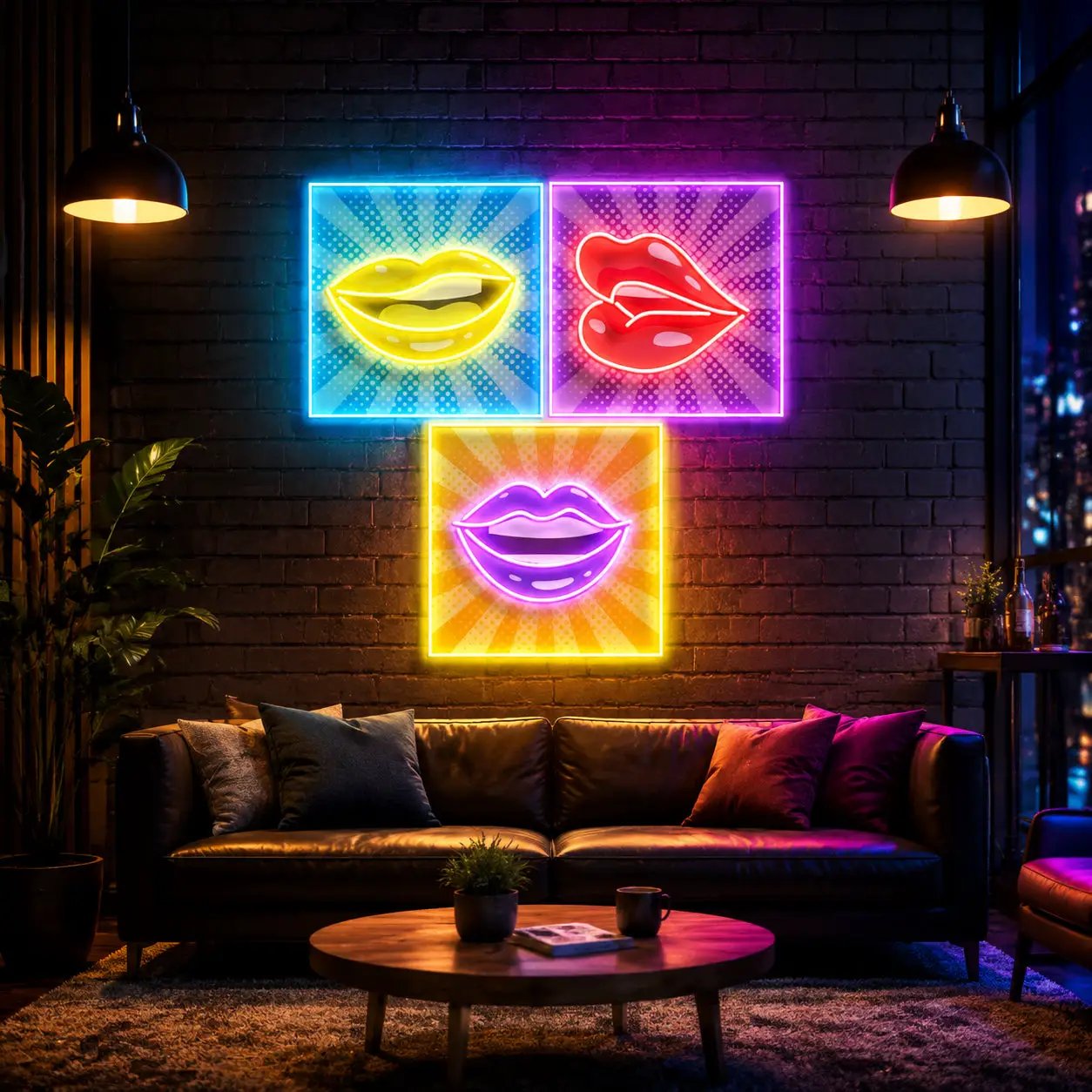 Lip Frame Led Neon Acrylic Artwork