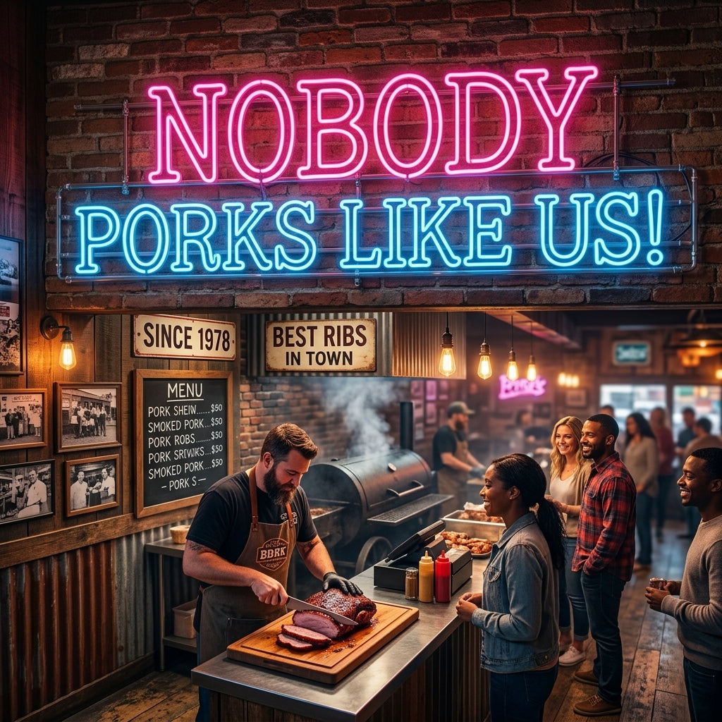 Custom Neon: NOBODY PORKS LI...