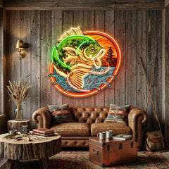Largemouth Fishing LED Neon Sign Light Pop Art