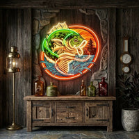 Largemouth Fishing LED Neon Sign Light Pop Art