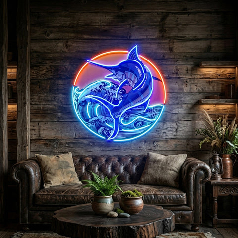 Late Afternoon Fishing LED Neon Sign Light Pop Art