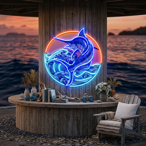 Late Afternoon Fishing LED Neon Sign Light Pop Art