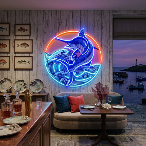 Late Afternoon Fishing LED Neon Sign Light Pop Art