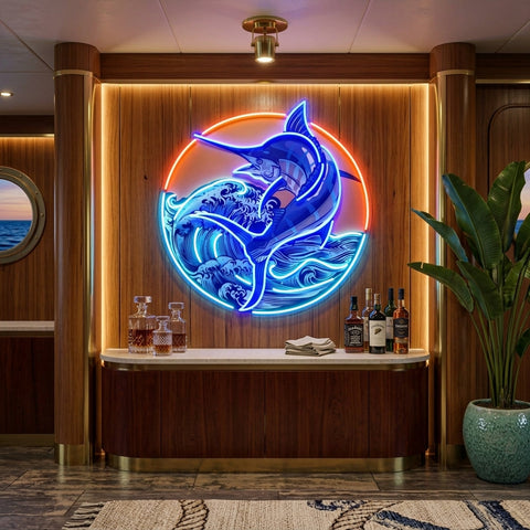 Late Afternoon Fishing LED Neon Sign Light Pop Art