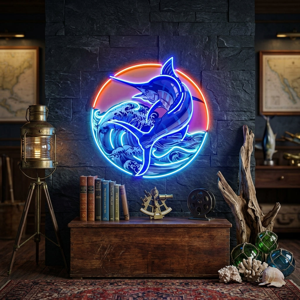 Late Afternoon Fishing LED Neon Sign Light Pop Art