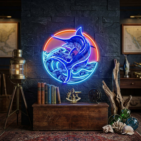 Late Afternoon Fishing LED Neon Sign Light Pop Art