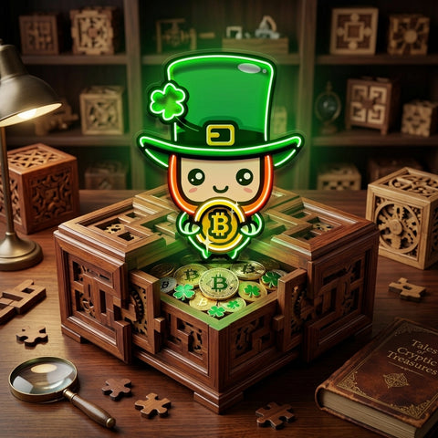 Leprechaun Hugging Bitcoin LED Neon Sign Light Pop Art